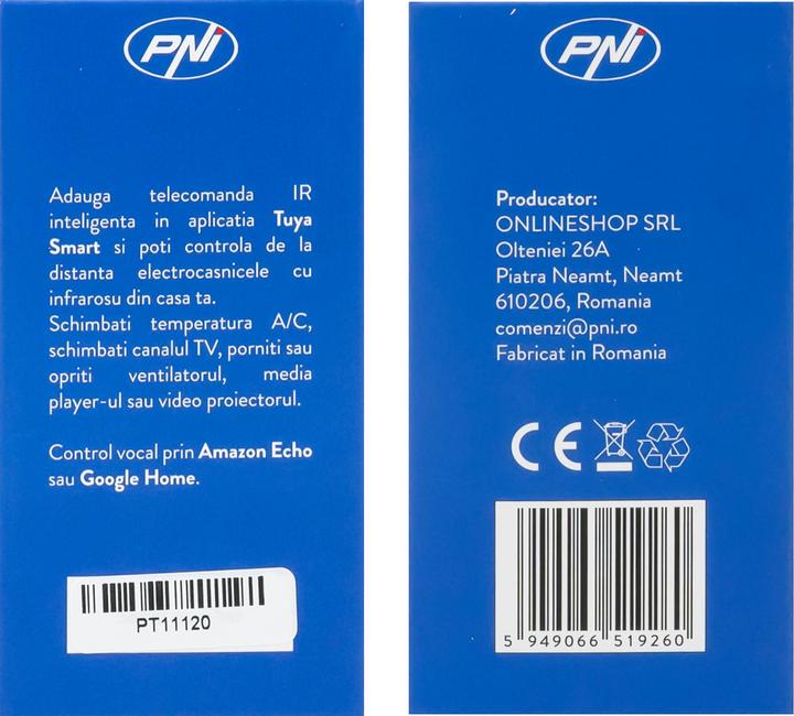 Actual product image PNI Smart IR SafeHome PT11IR WiFi remote control, TV/IR/home cinema/air conditioning control via (Wi-Fi, Infrared)