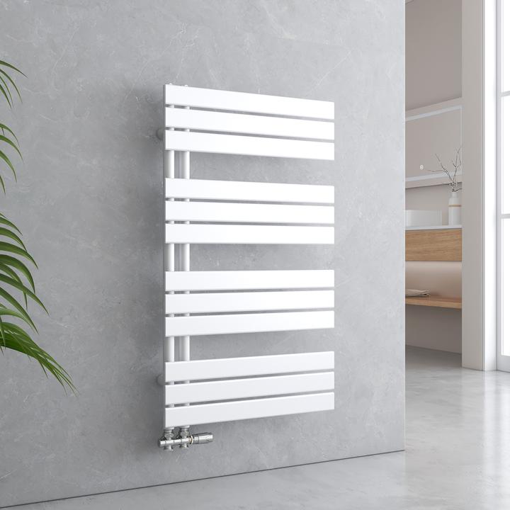 Actual product image Emke Bathroom Radiator Towel Rail Adjustable Temperature Control 100x60cm White 639W