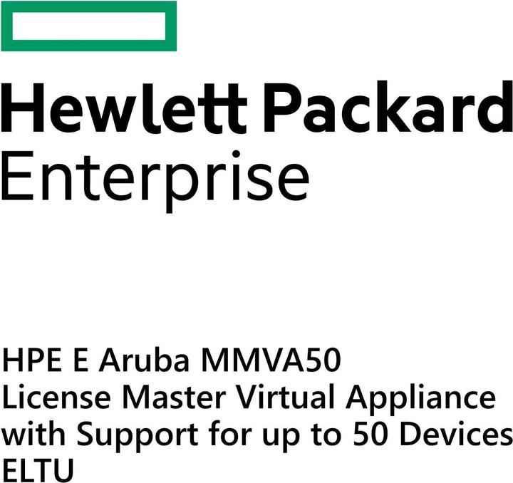 Produktbild HPE E Aruba MM-VA-50 License, Master Virtual Appliance with Support for up to 50 Devices, E-LTU (50 Geräte)
