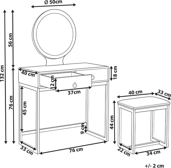 Image du produit Beliani Auxon (80 x 40 x 132 cm)