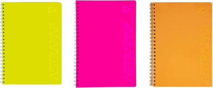 Astra Spiralnotizbuch A4/100K kariert Fluo