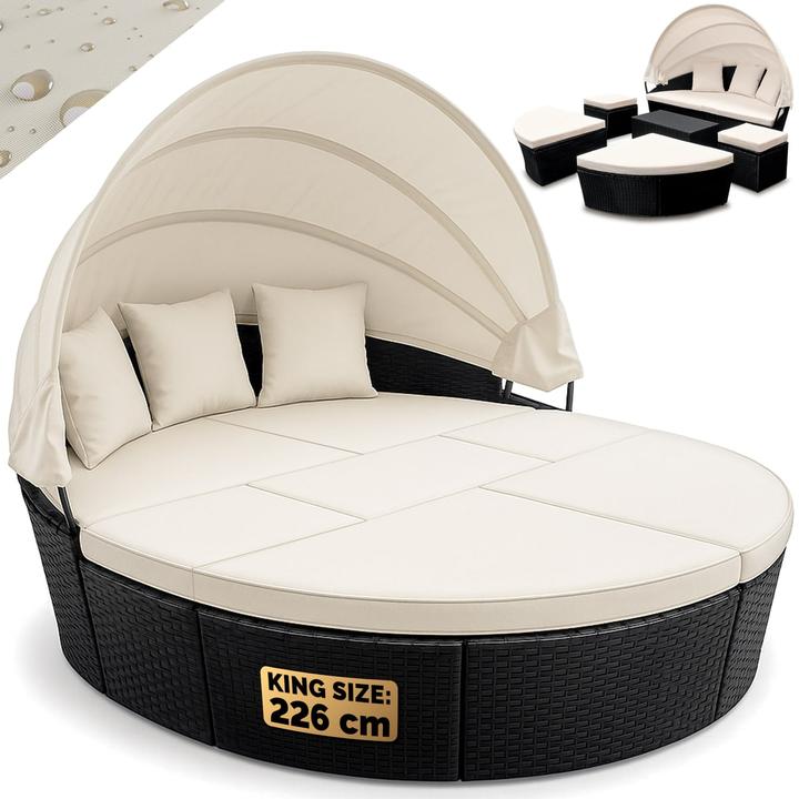 Casaria Salon de jardin en poly rotin
