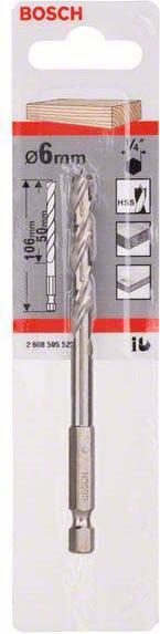 Immagine prodotto Bosch Professional Zubehör Trapano per legno 6 mm Accesso (6 mm)