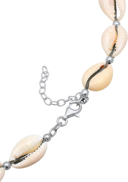 Produktbild Elli Halskette Echte Kauri Muscheln Beach 925 Sterling Silber (925 Sterling Silber vergoldet, Nylon, Muschel, Keine Stein, 36 cm)