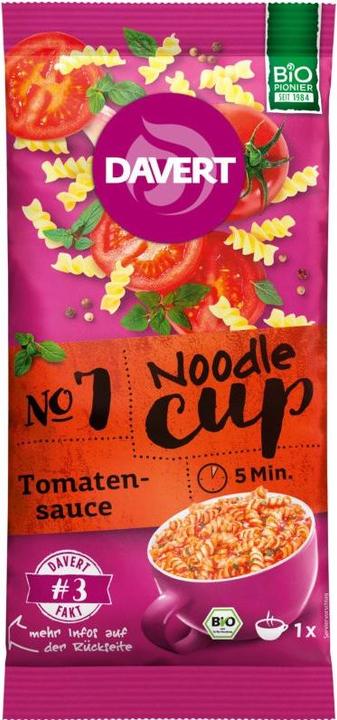 Produktbild Davert Noodle Cup Tomatensauce Bio (67 g)