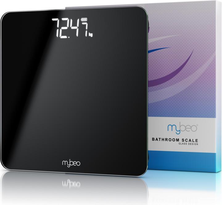 Image du produit Mybeo Digitale Waage für Personen, Digitalwaage, Personenwaage, grosse Trittfläche aus 6mm Sicherheitsglas (180 kg)