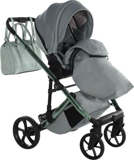Immagine prodotto Junama Passeggino Glitter V3, 3in1, incluso seggiolino auto, colore 02 Mint