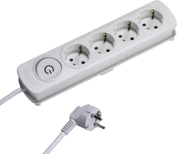 Produktbild Vivanco 4-fach Steckdosenleiste mit Schalter, 4m, weiss (4x, CEE 7/3, 4 m)
