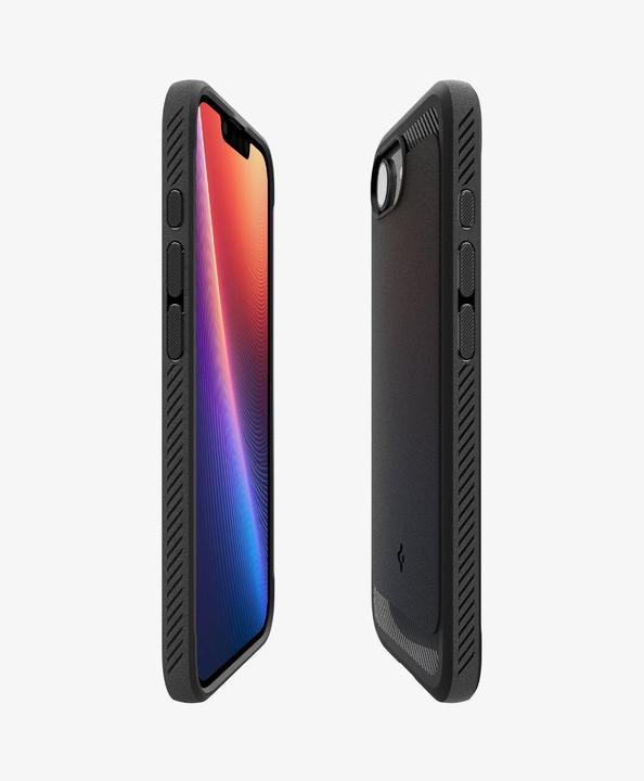 Actual product image Spigen Rugged Armor MagFit TPU Back Cover Schwarz Apple iPhone 16e (Apple iPhone 16e)