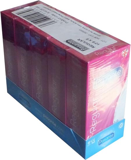 Actual product image Pasante Regular" (value pack!) 5x12 anatomical condoms with extra large head part (60 pcs.)