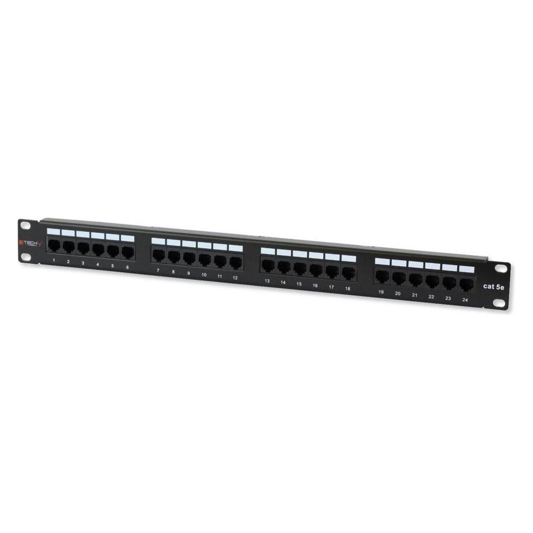 Techly 24 x RJ45, Server Zubehör, Schwarz
