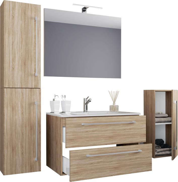 Image du produit VCM Meuble vasque 5 vasques Badinos 2 tiroirs Miroir
