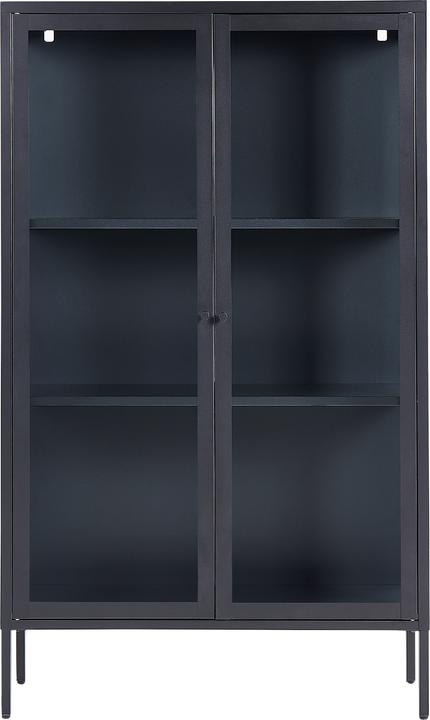 Image du produit Beliani Vitrine en verre métal noir 150 cm NASH (90 x 150 cm)