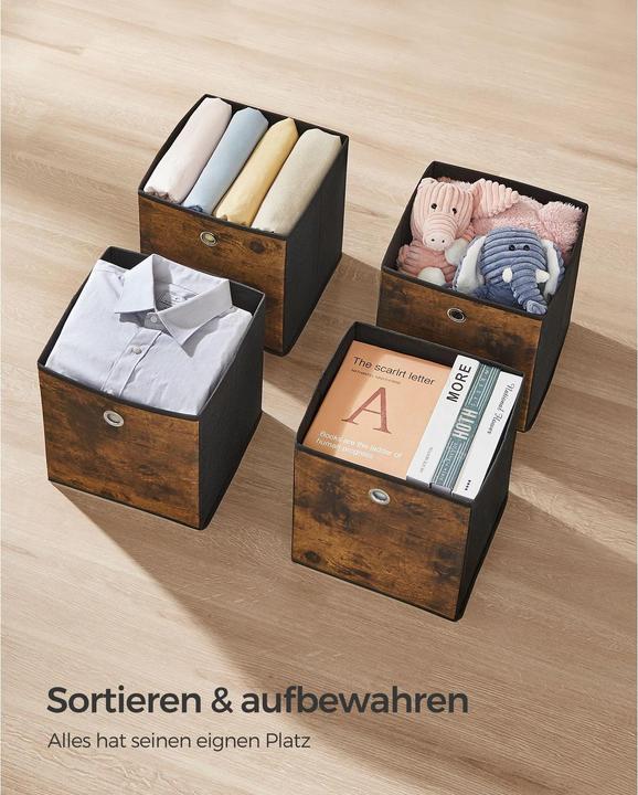 Actual product image Songmics Aufbewahrungsbox Braun/Schwarz
