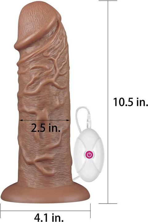 Productafbeelding Lovetoy Love Toy - Realistische mollige vibrerende dildo 27 cm - Bruin