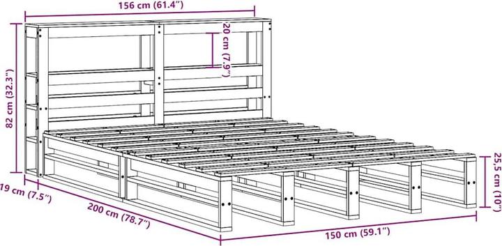 Image du produit vidaXL Bettrahmen (150 x 200 cm)