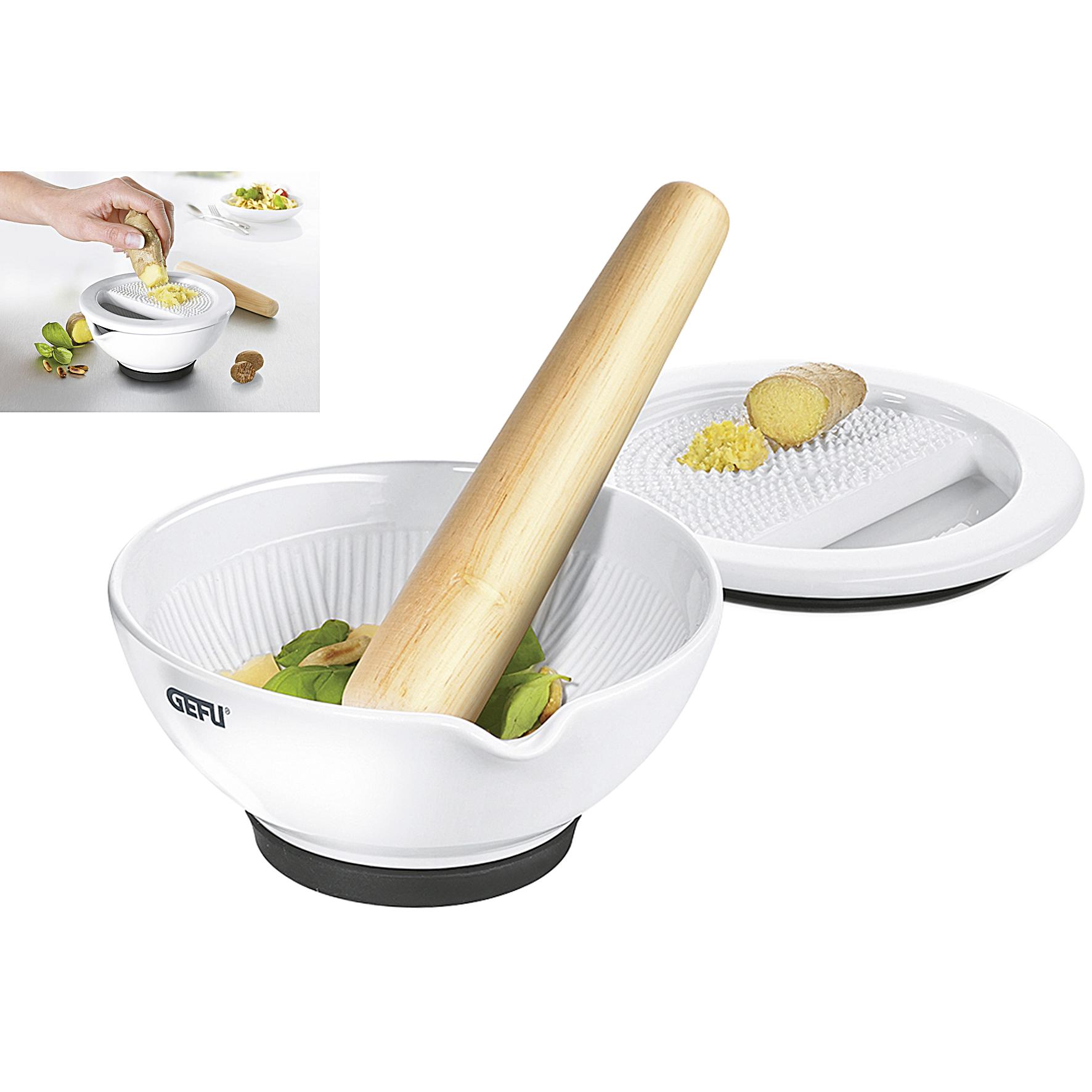 GEFU Suri: Mortaio e Pestello, Bianco e Marrone