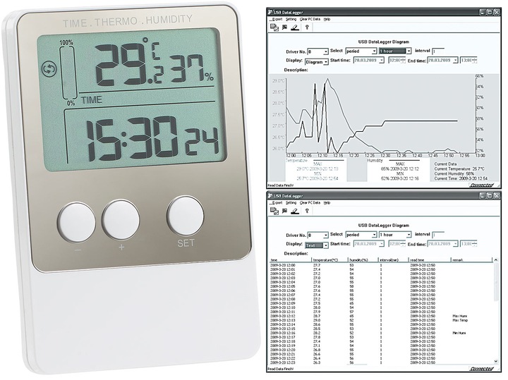 Produktbild FreeTec USB-Temperatur- & Luftfeuchtigkeits-Datenlogger inkl. Software