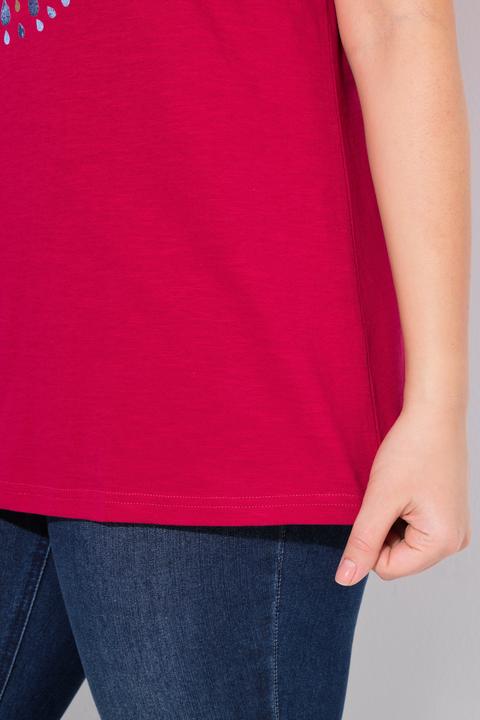 Image du produit Ulla Popken T-shirt en A à col rond et manches courtes. Mandala. (42, 44)