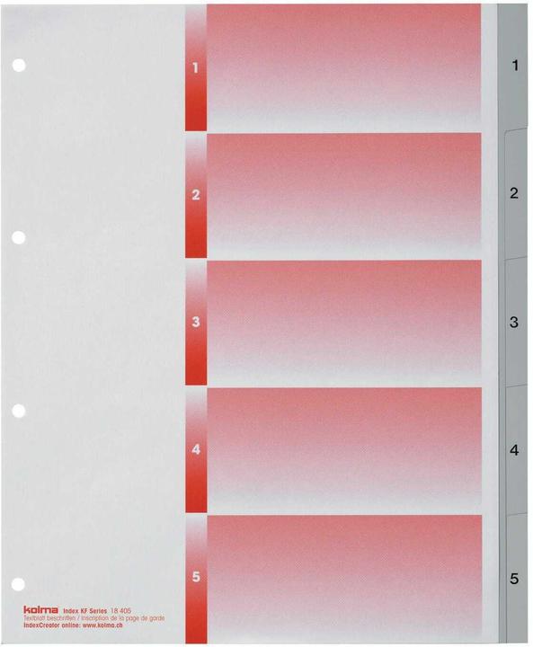 Immagine prodotto Kolma Indice A4 XL forte 1-5 5 pezzi grigio