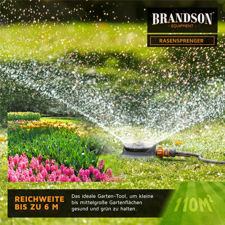 Produktbild Brandson 2x Vielflächenregner Garten Sprinkler, 360° Rasensprenger, 8 Sprühmodi, 110 m², einstellbar (Vielflächenregner)