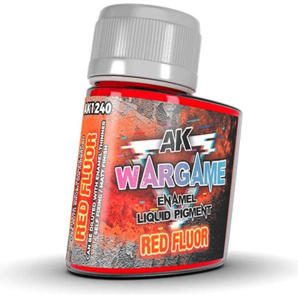 AK Interactive, Künstlerfarbe + Bastelfarbe, Pot de Pigments Liquide Enamel - Red Fluor (35 ml)
