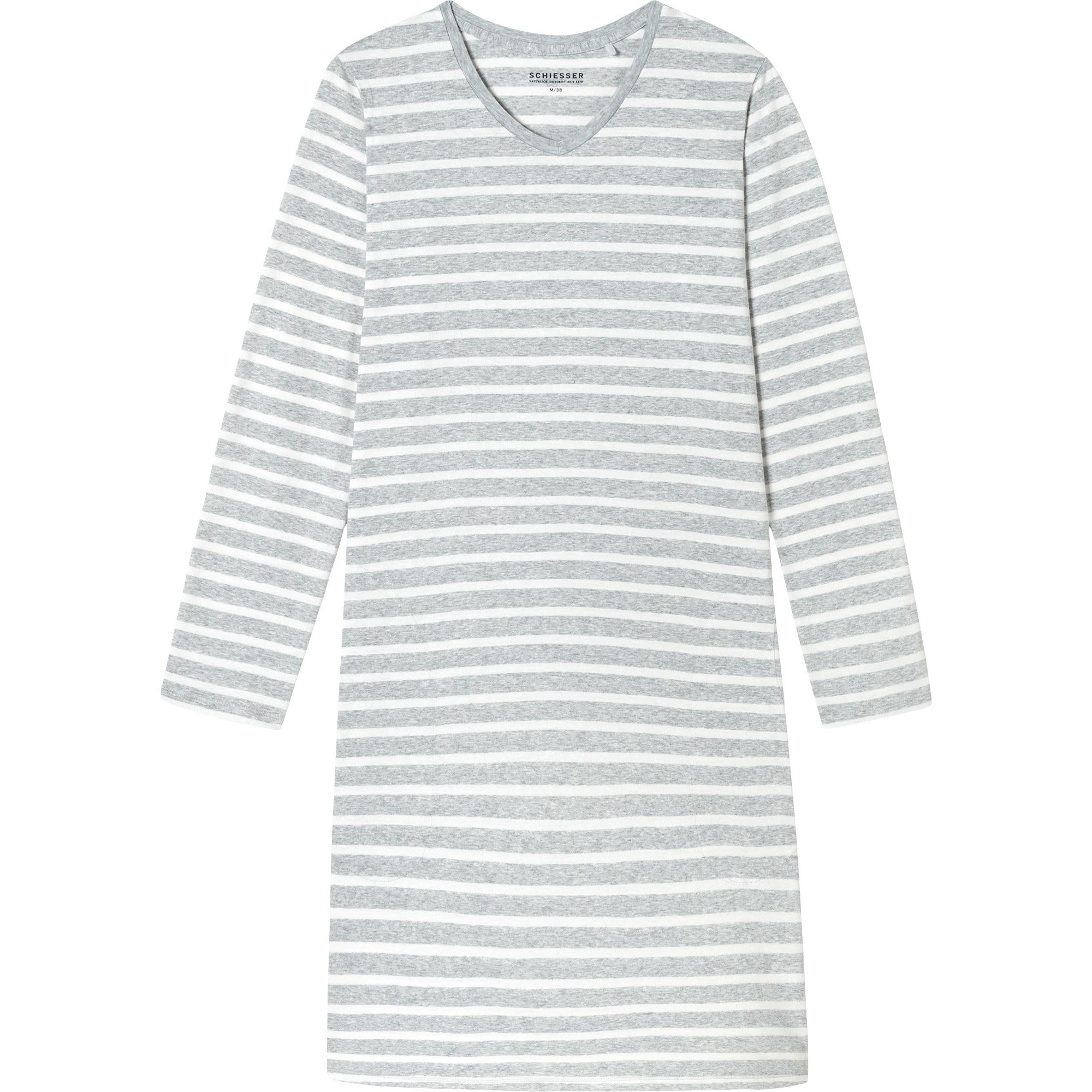 Schiesser, Damen, Pyjama, Nachthemd lg. 95cm, Grau, (42)
