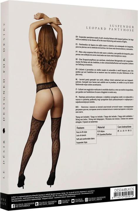 Actual product image Le Désir Suspender Leopard Pantyhose (One size)