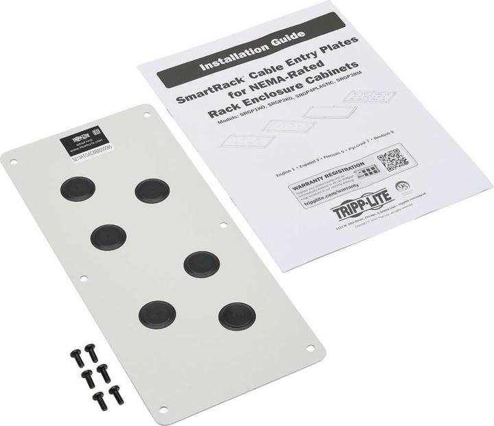 Actual product image Eaton TRIPPLITE SmartRack Cable Gland Plate for NEMA-Rated Enclosure Cabinets 6 Ports