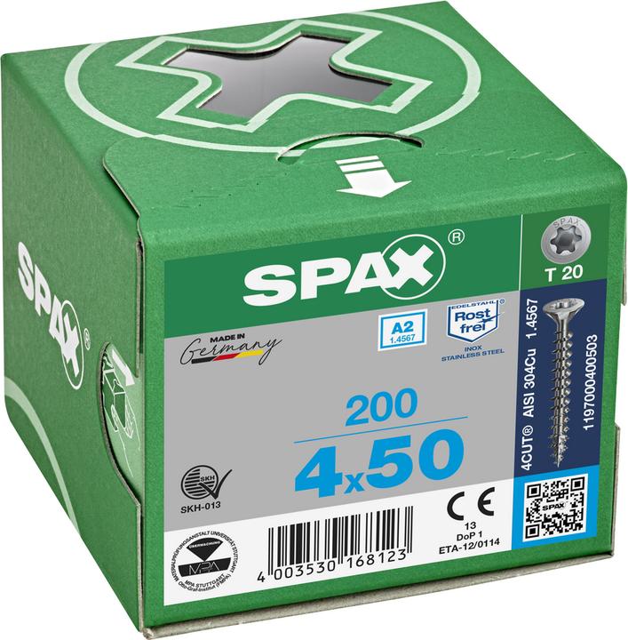 Actual product image Spax A2 Countersunk Multi-Head T-Star Plus T20 Fully Threaded (200 Screws per piece)