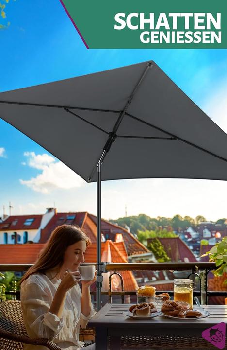Produktbild Menz Rechteckiger Balkonschirm mit Knickfunktion
