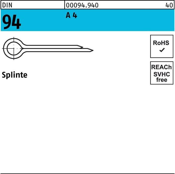 Produktbild Reyher Splinte DIN 94/ISO 1234 13 x 160 A 4