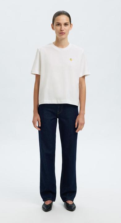 Actual product image Selected Femme Besticktes T-Shirt mit Rundhalsausschnitt (XL)