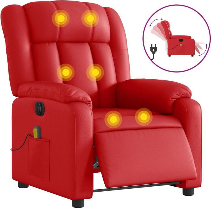 Immagine prodotto vidaXL Sedia da massaggio elettrica in similpelle rossa