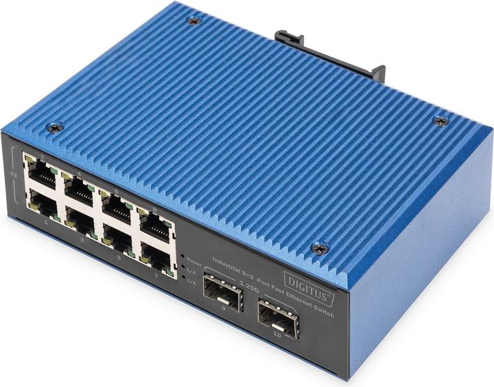 Immagine prodotto Digitus Switch Fast Ethernet industriale a 8+2 porte (8 porte)