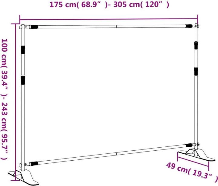 Produktbild vidaXL Hintergrundstativ (305 cm, 243 cm)