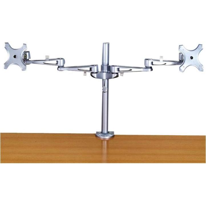 Thumbnail - Lindy Dual Clamp on long bracket (Tisch, 20"), Monitor Halterung, Silber