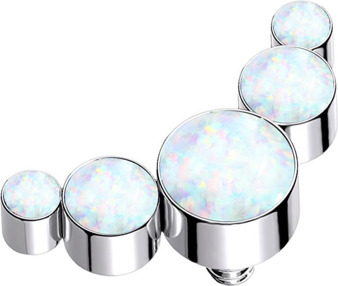 Produktbild Star Piercing Dermal Anchor silber fünf Opale weiss (Titan G23, ohne Messing)