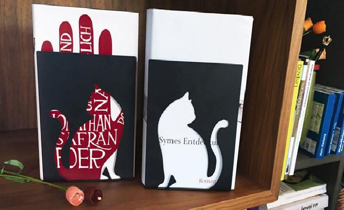 Produktbild Buchstützen Katze 2er-S. schwarz