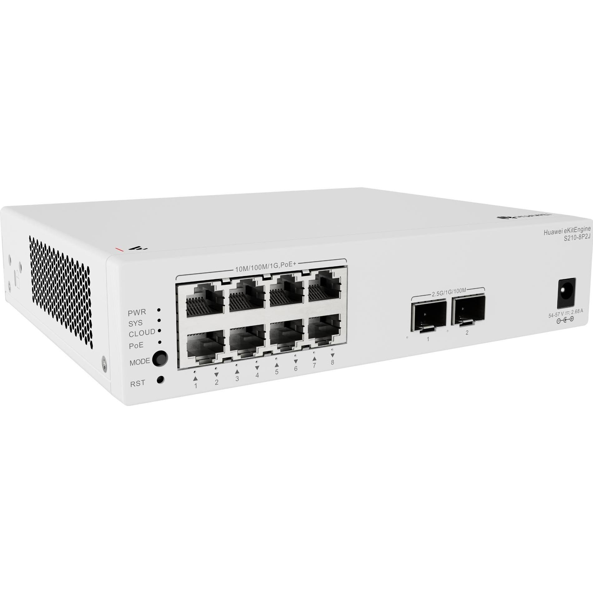 Huawei PoE+ Switch eKitEngine S210 Series S210-8P2J 10 Port (10 Ports), Netzwerk Switch