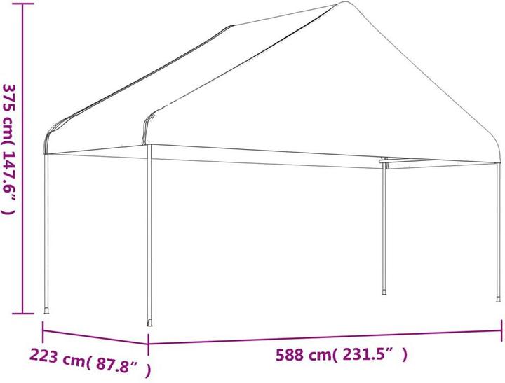 Produktbild vidaXL Pavillon (892 cm, 588 cm)