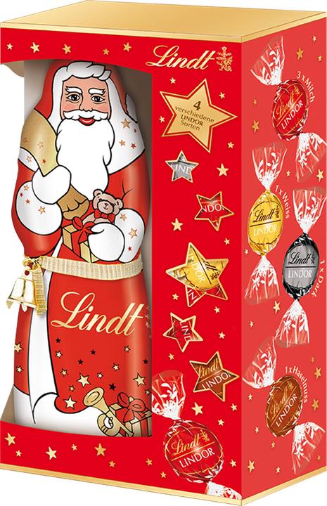 Immagine prodotto Lindt Scatola regalo di latte Lindor assortito e Babbo Natale (197 g)