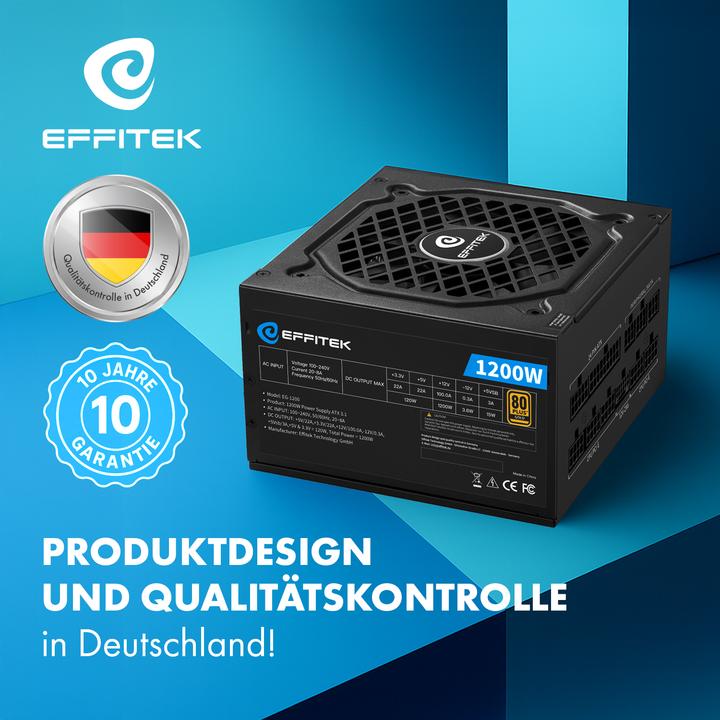 Produktbild Effitek Netzteil 1200W Gold ATX 3.1, PCI 5.1 Modularer Kabel (1200 W)