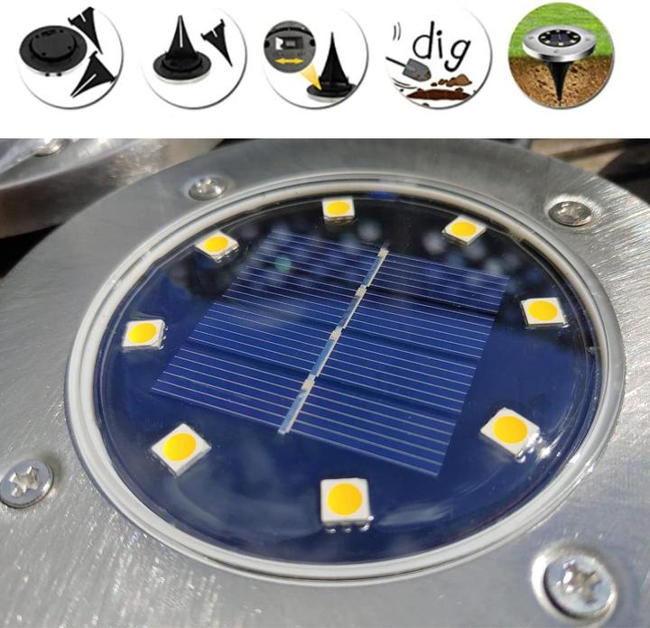 Actual product image Lumina Swiss Set 8x LED Solar Ground Lights (50 lm, IP65)