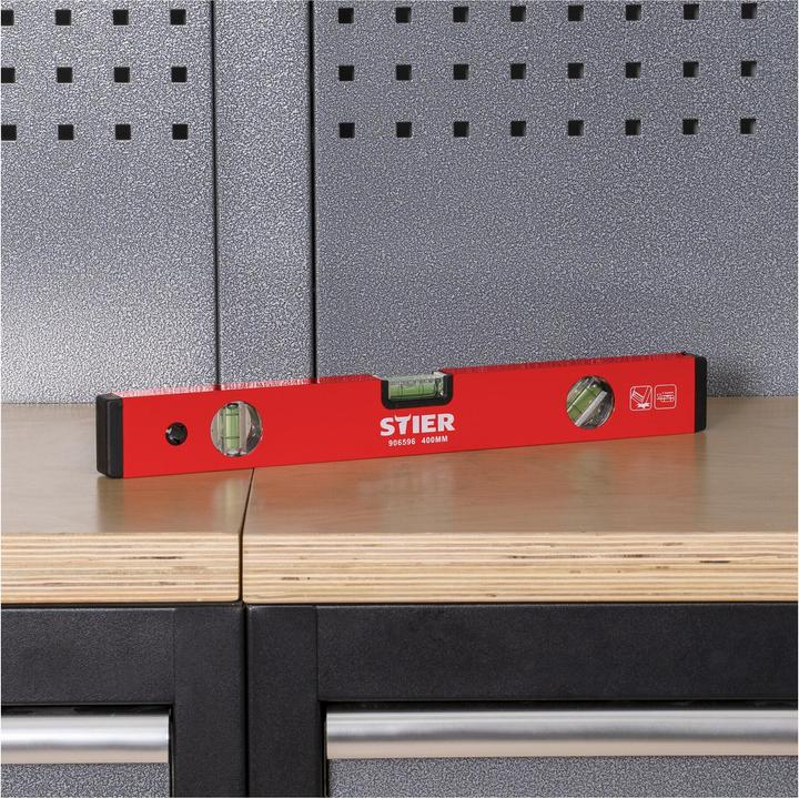 Immagine prodotto Stier Livella a bolla 40 cm alluminio ± 1,0 mm/m tre livelle (40 cm)