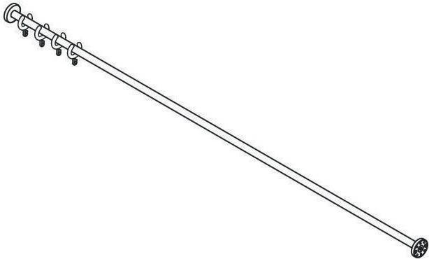 Hewi Vorhangstange 2000mm, Edelstahl verchromt