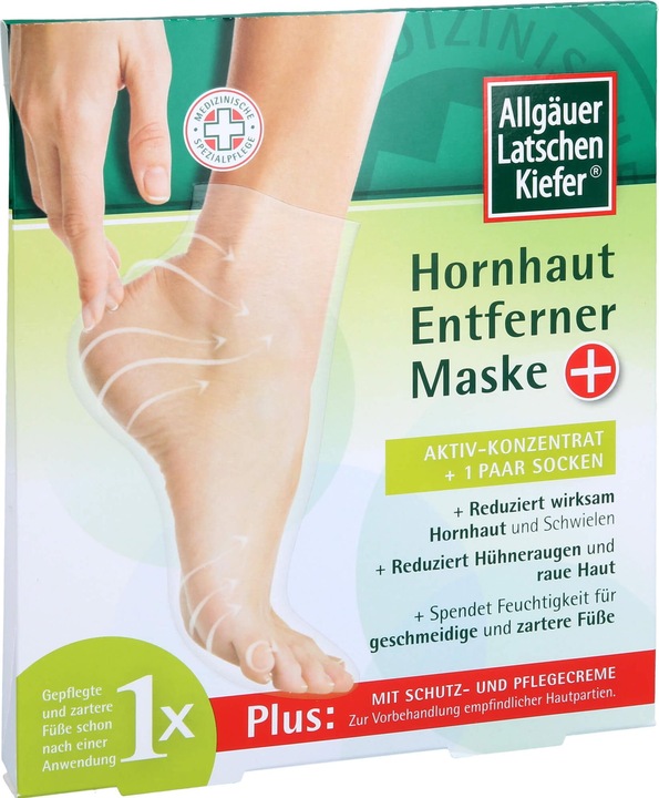 Produktbild Allgäuer Latschenkiefer Hornhaut Entferner Maske Plus Aktiv-Konzentrat + 1 Paar Socken, 1 St. Kombip (Hornhautentferner)
