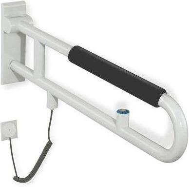 Hewi Opklapbare steun gr. E-exec. SERIES 801 inbouwknop, met armkussen 700mm steengrijs (78 x 25.90 cm)