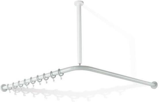 Hewi Vorhangstange SERIE 801 d= 33mm 1200x1200mm, 24 Ringe reinweiss