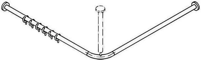 Produktbild Hewi Vorhangstange SERIE 801 d= 33mm 1200x1200mm, 24 Ringe reinweiss